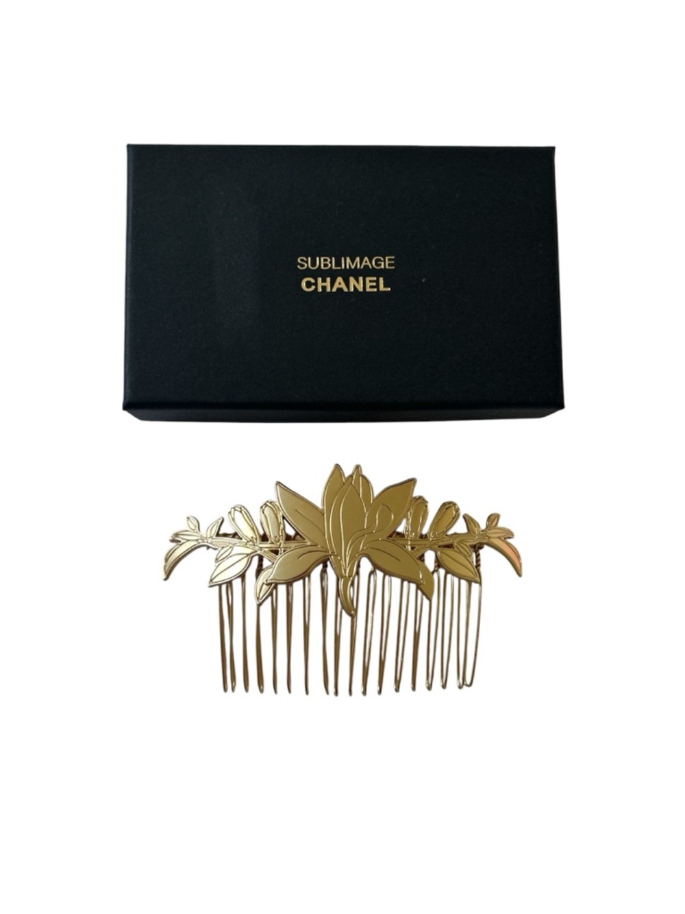 CHANEL Sublimage Gold Floral Decorative Hair Comb